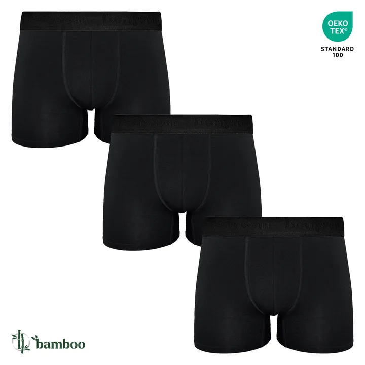 3-PACK Bambusových černých pánských boxerek BENY-7020