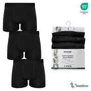 3-PACK Bambusových černých pánských boxerek BENY-7020