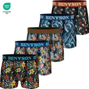 5-PACK Pánské barevné elastické boxerky 7122