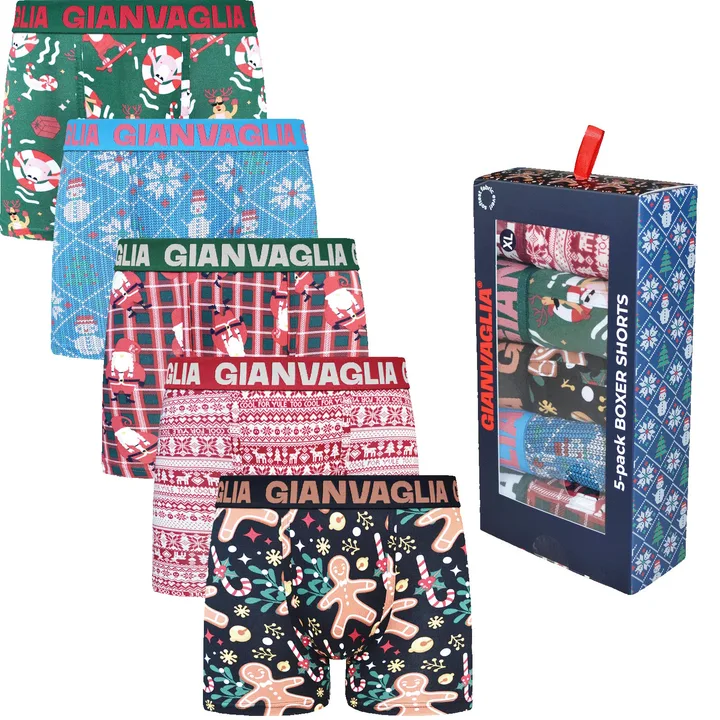 5-PACK Pánských vánočních boxerek GVG-5084
