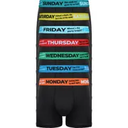 7-PACK pánských bavlněných boxerek Dny v týdnu
