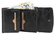 Dámská kompaktní peněženka 12x 9 cm z pravé kůže černá patina