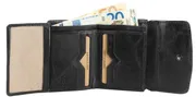 Dámská kompaktní peněženka 12x 9 cm z pravé kůže černá patina
