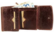 Dámská kompaktní peněženka 12x 9 cm z pravé kůže hnědá patina