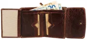 Dámská kompaktní peněženka 12x 9 cm z pravé kůže hnědá patina