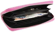 Dámská kožená peněženka Charm metalická růžová na zip