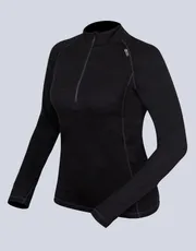Dámské triko se zipem s dlouhým rukávem dámské Merino + Bambus 88015P