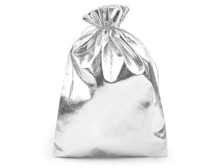 Dárkový pytlík stříbrný 16,5x23 cm lurex