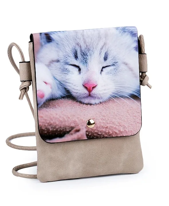 Malá crossbody kabelka tělová se spícím koťátkem