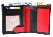 Pánská peněženka z pravé kůže Excellanc ve formátu na výšku, černo-červená