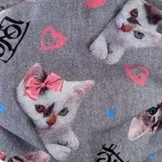 Rouška dvojitá s kapsou vzor Kočky Love